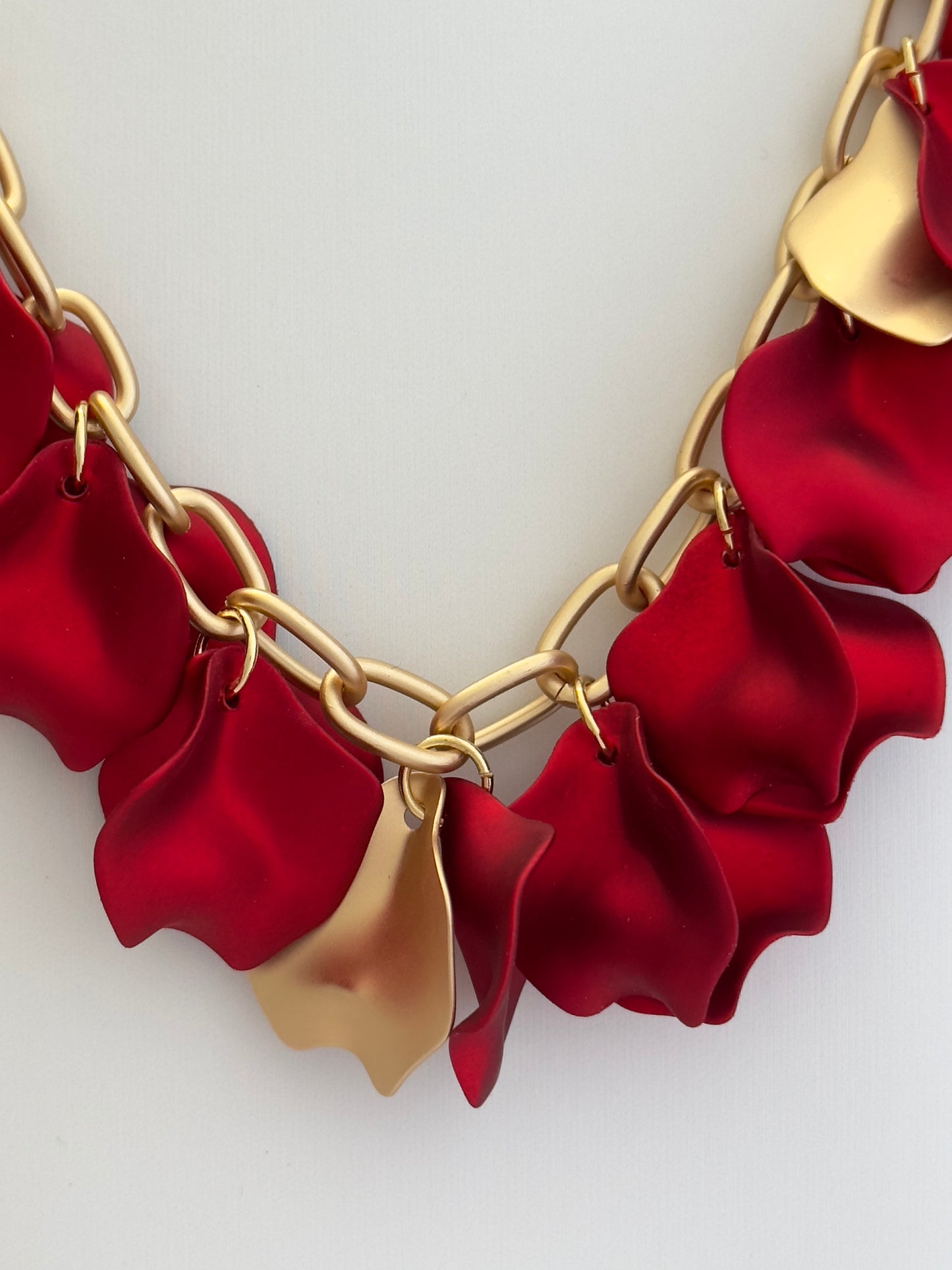 Flower Petal Red Necklace