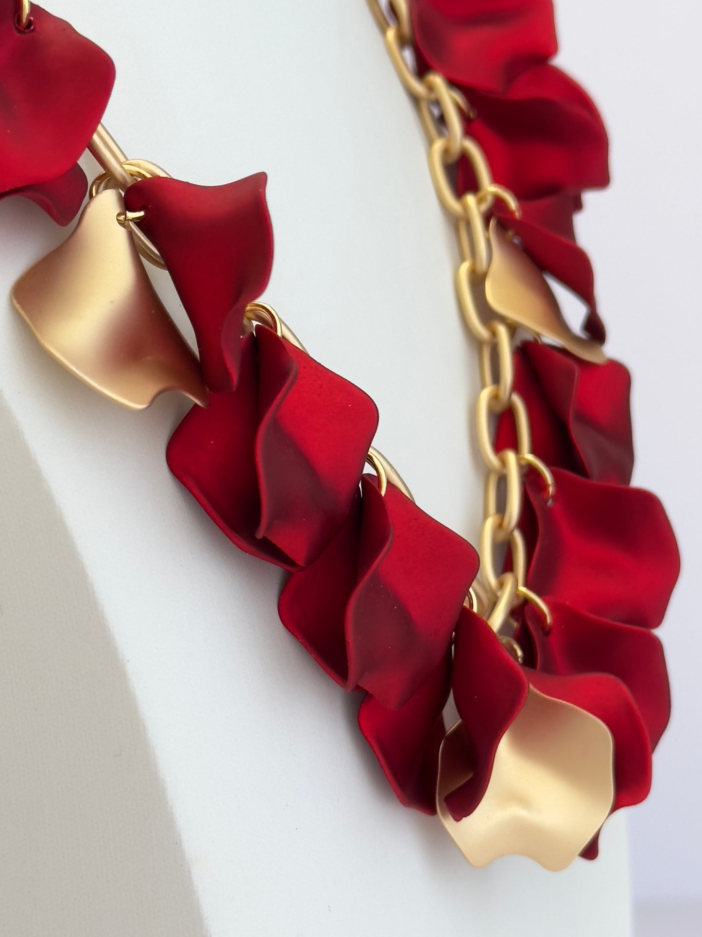 Flower Petal Red Necklace