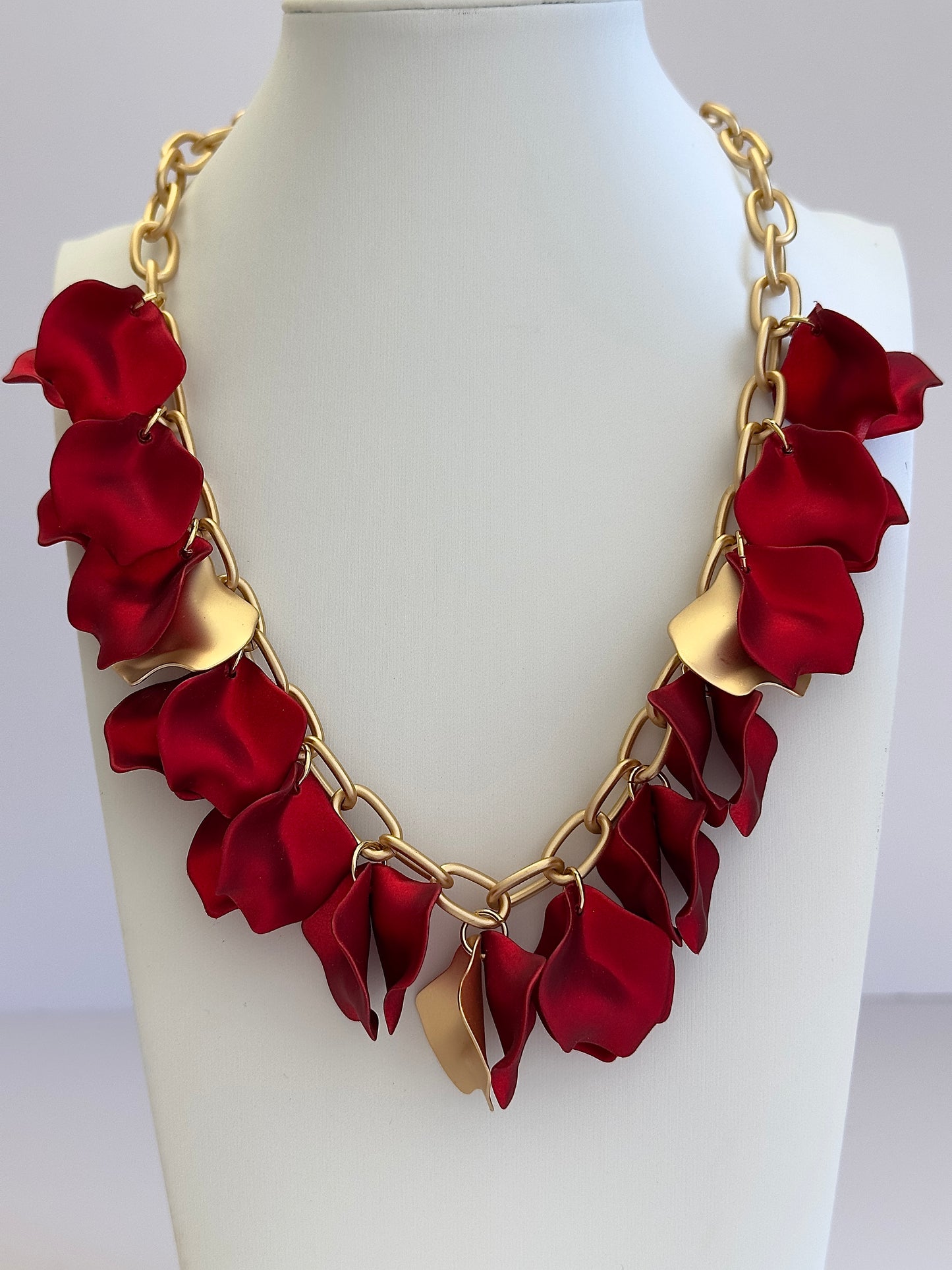 Flower Petal Red Necklace