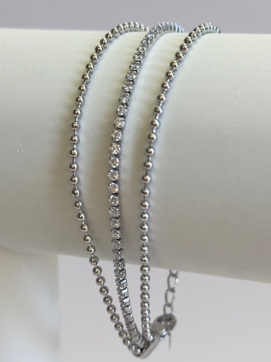 Delicate Silver Layers Bracelet