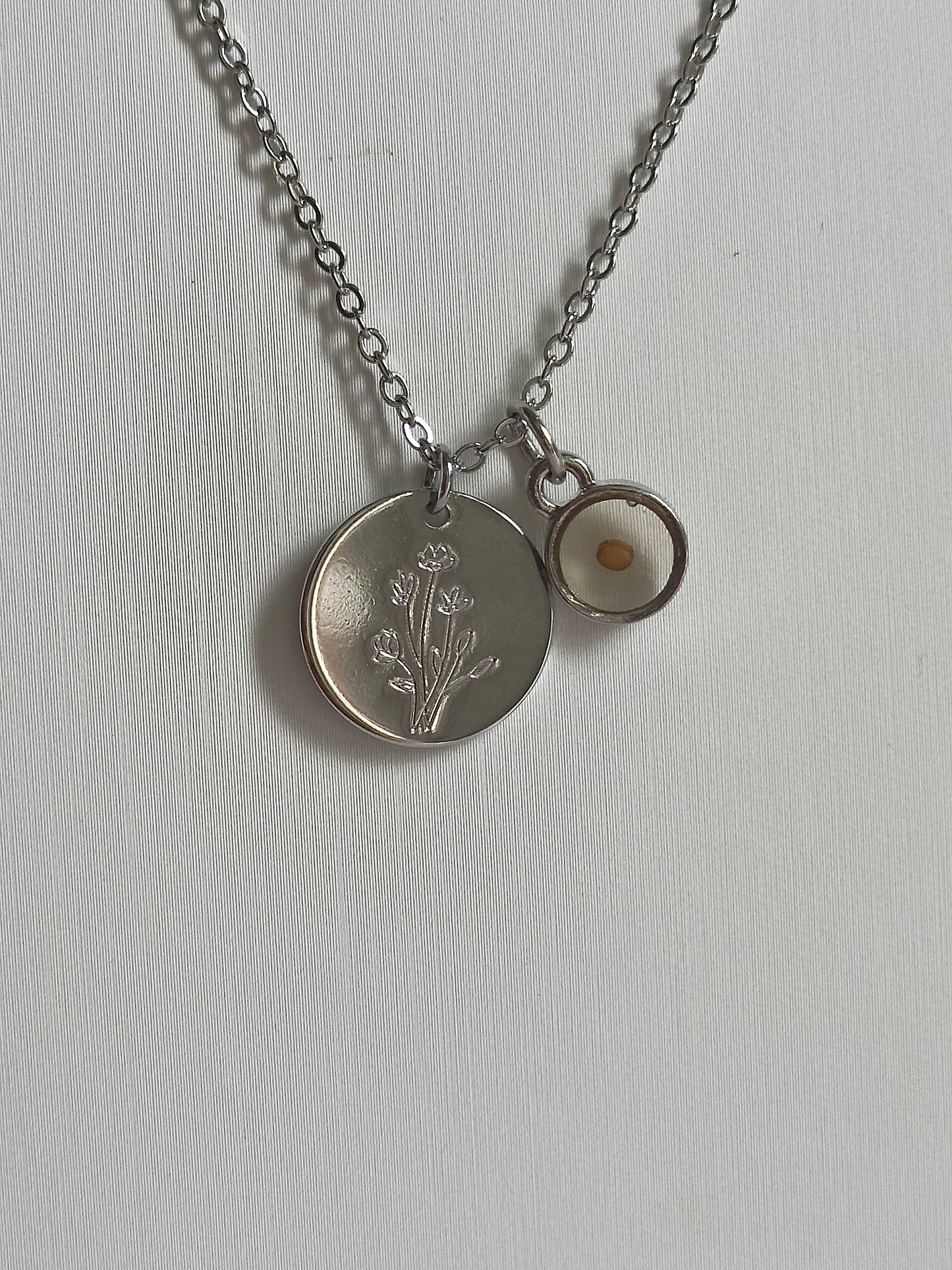 Wildflower Seed Silver Necklace