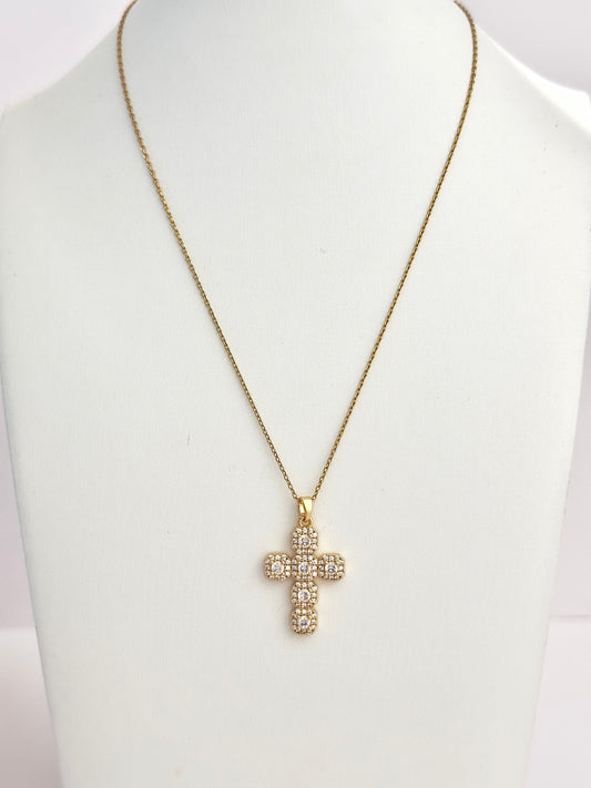 Gold Diamond Cross Necklace