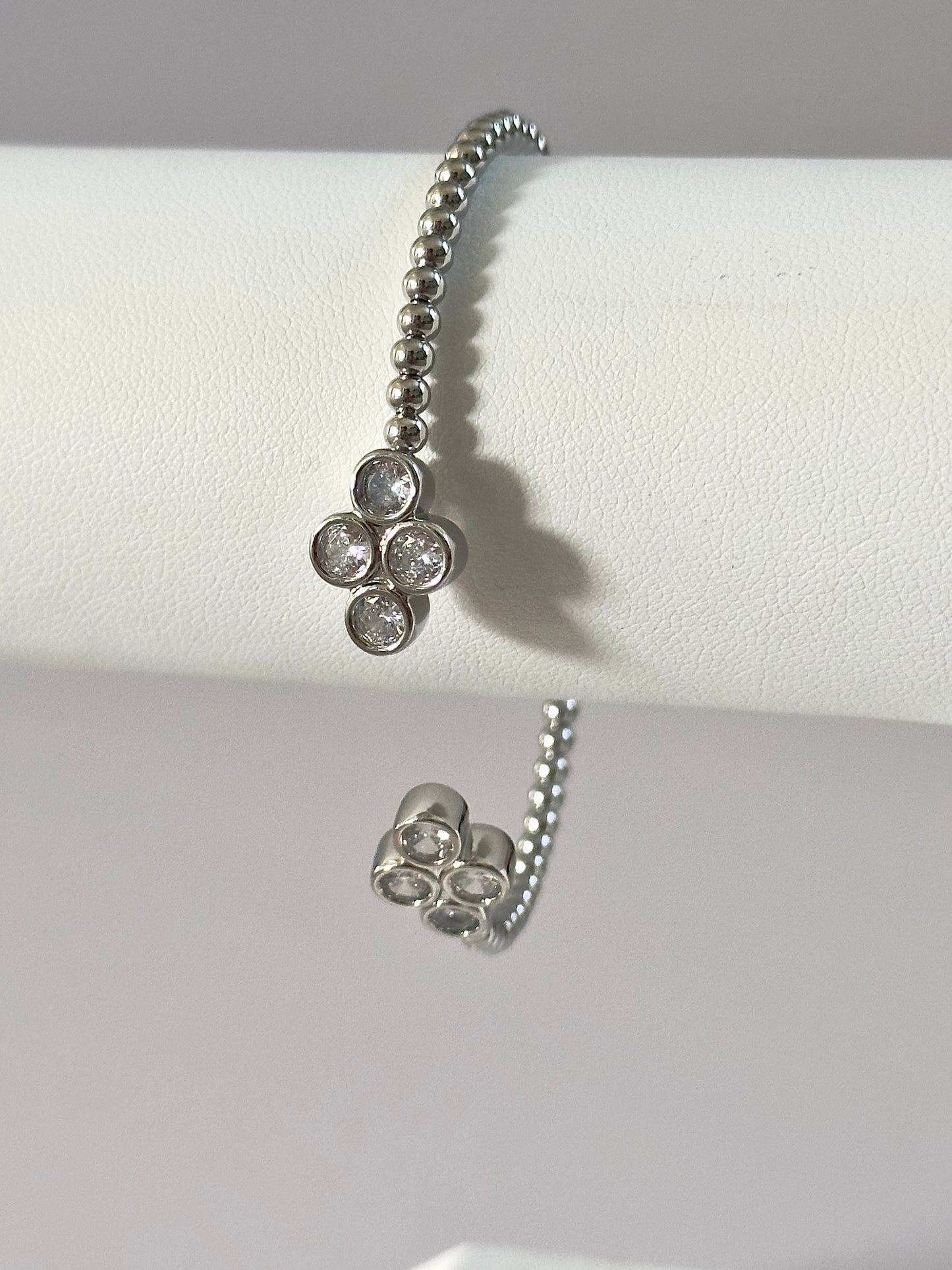 Bling Silver Flower Cuff
