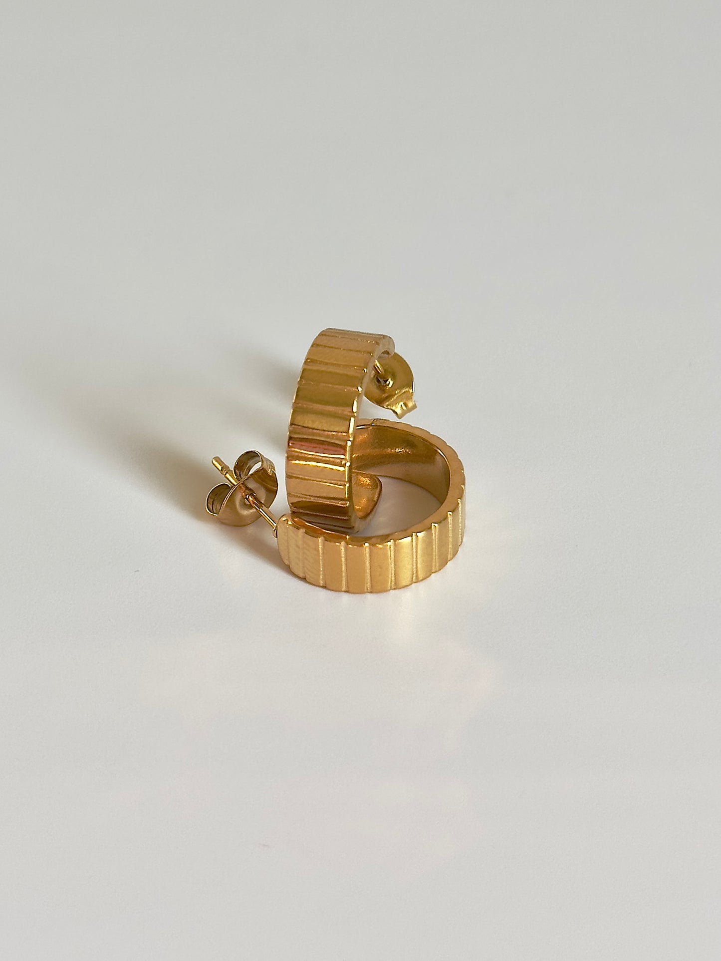 Ridged Small Gold Hoops
