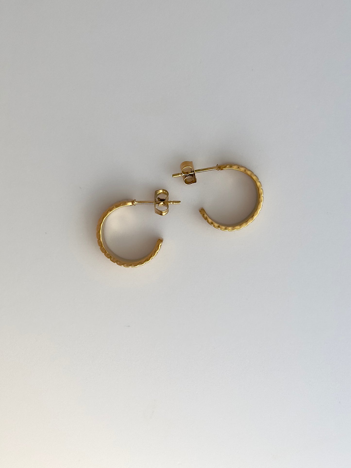 Ridged Small Gold Hoops
