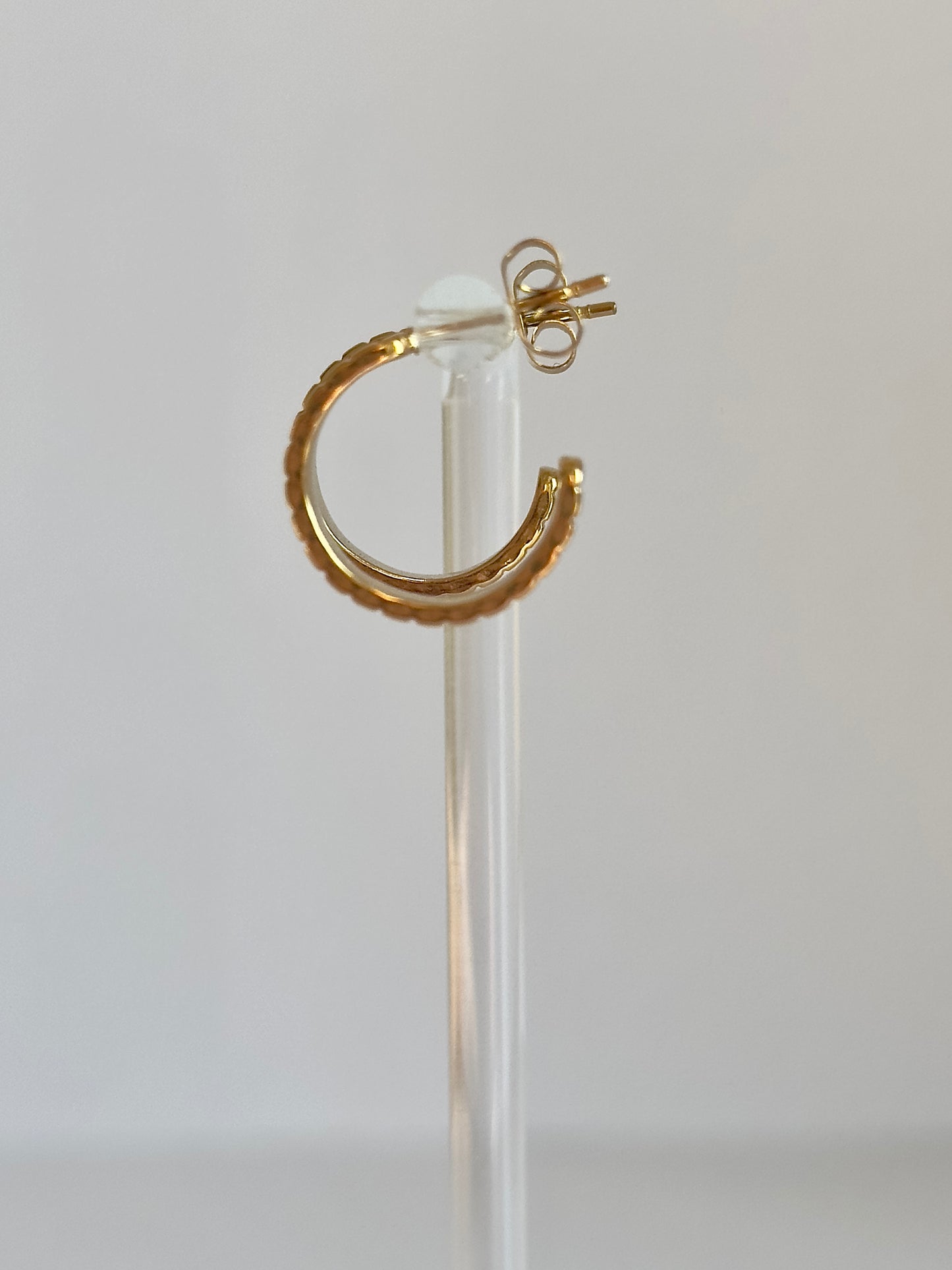 Ridged Small Gold Hoops