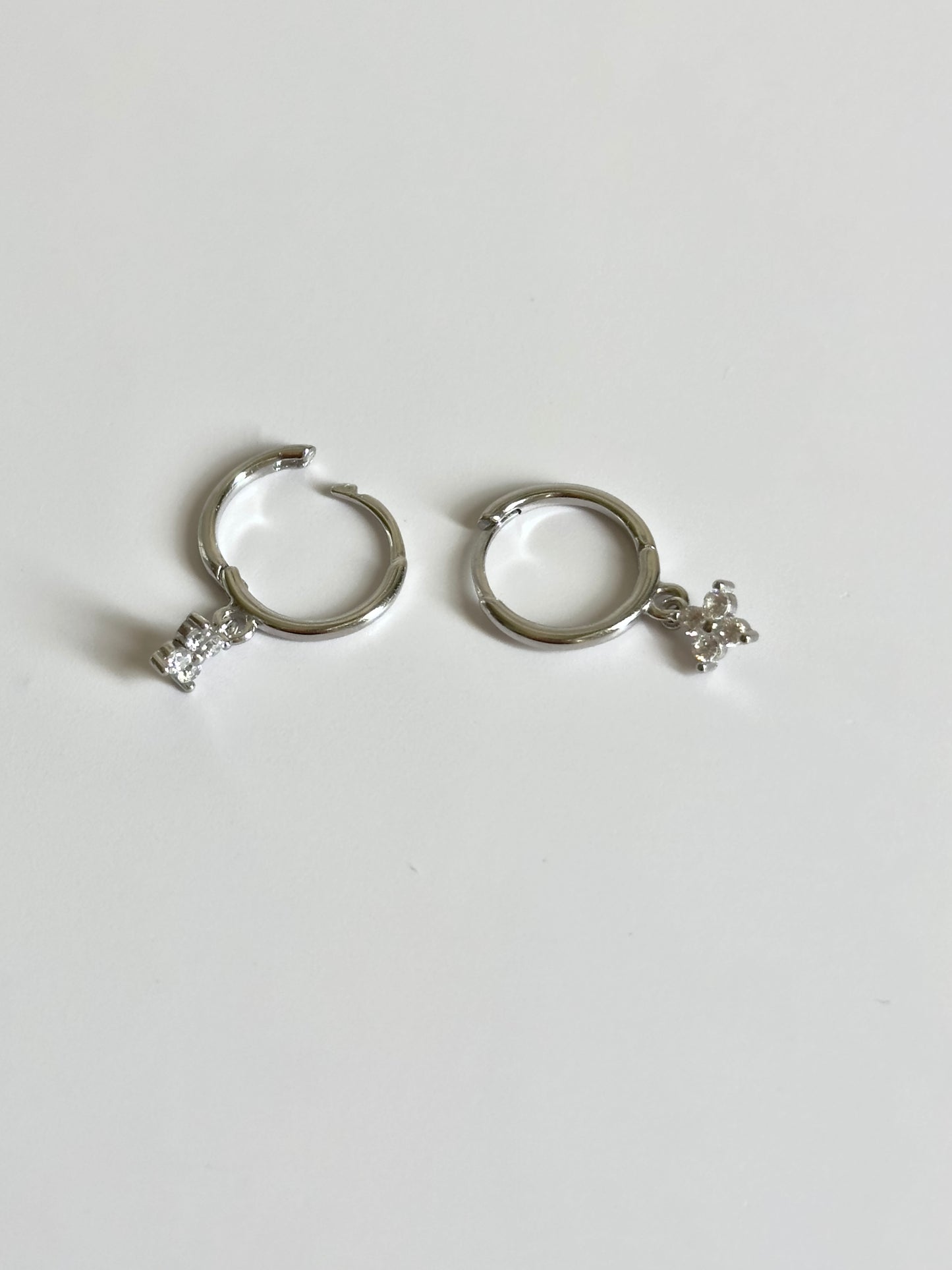 Dainty Silver Crystal Huggies