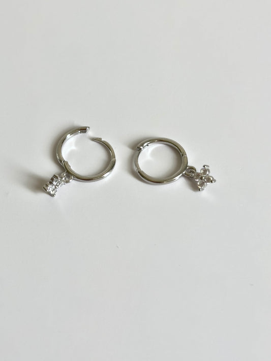 Dainty Silver Crystal Huggies