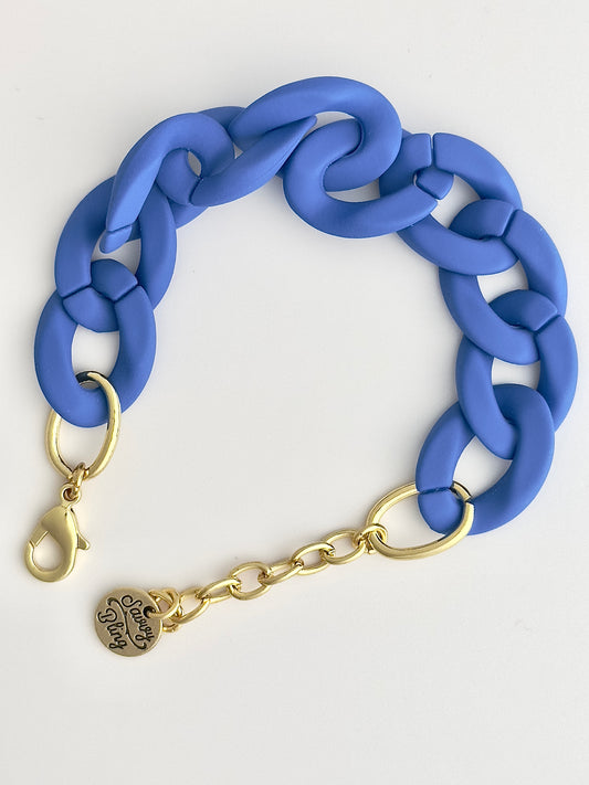 Matte Blue Chain Bracelet
