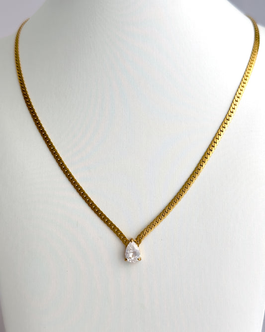 Pear Bling Chain Necklace