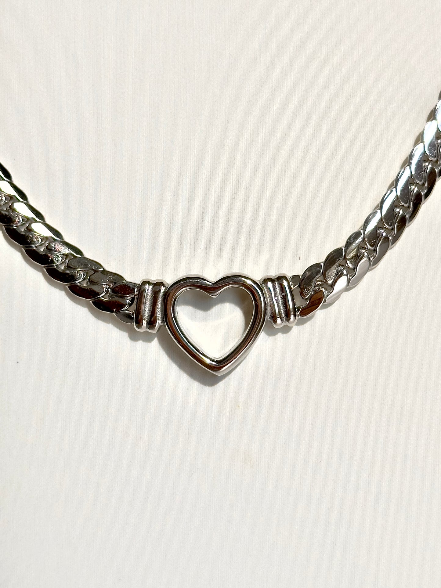 Cutout Silver Heart Necklace
