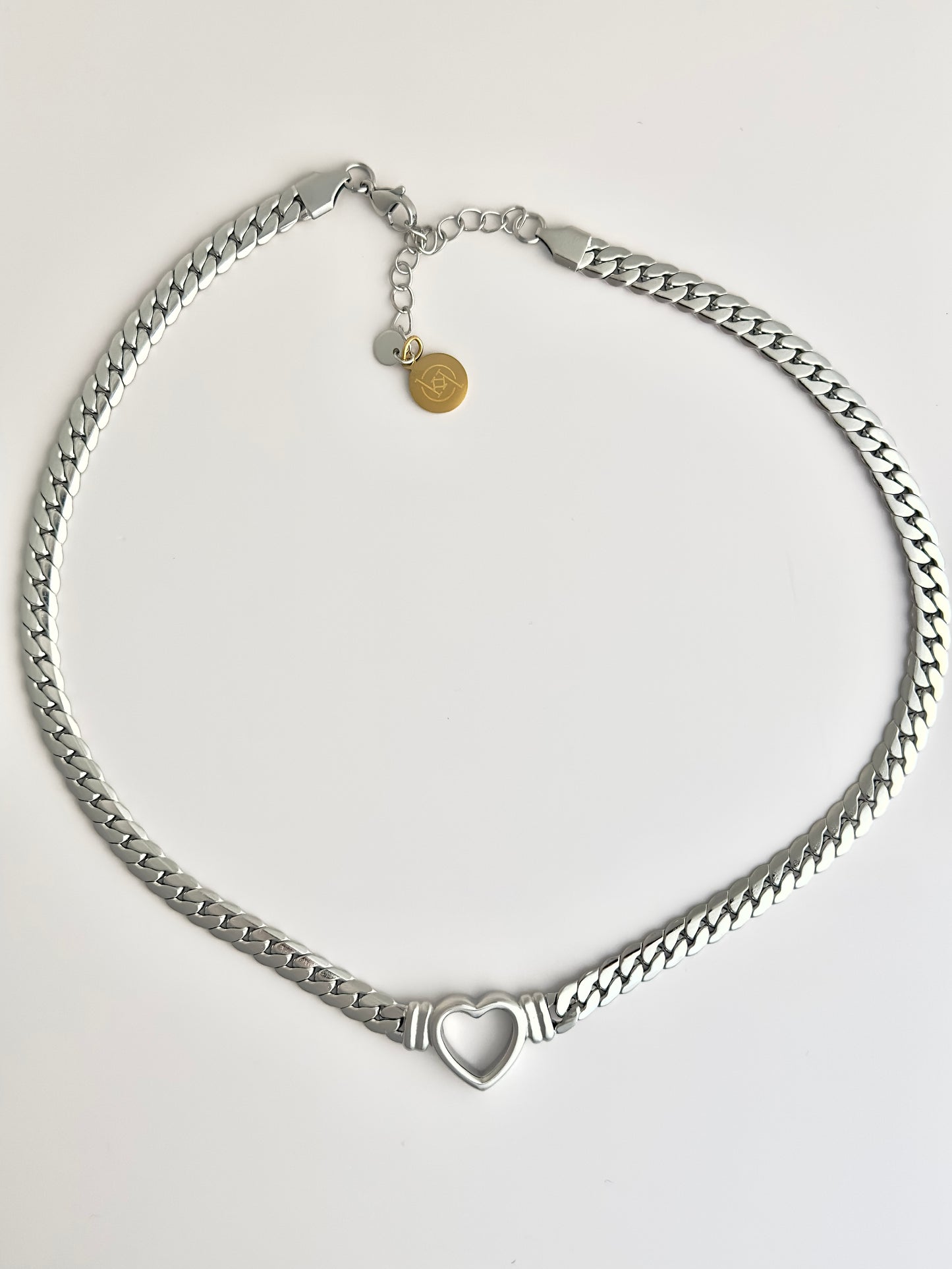 Cutout Silver Heart Necklace