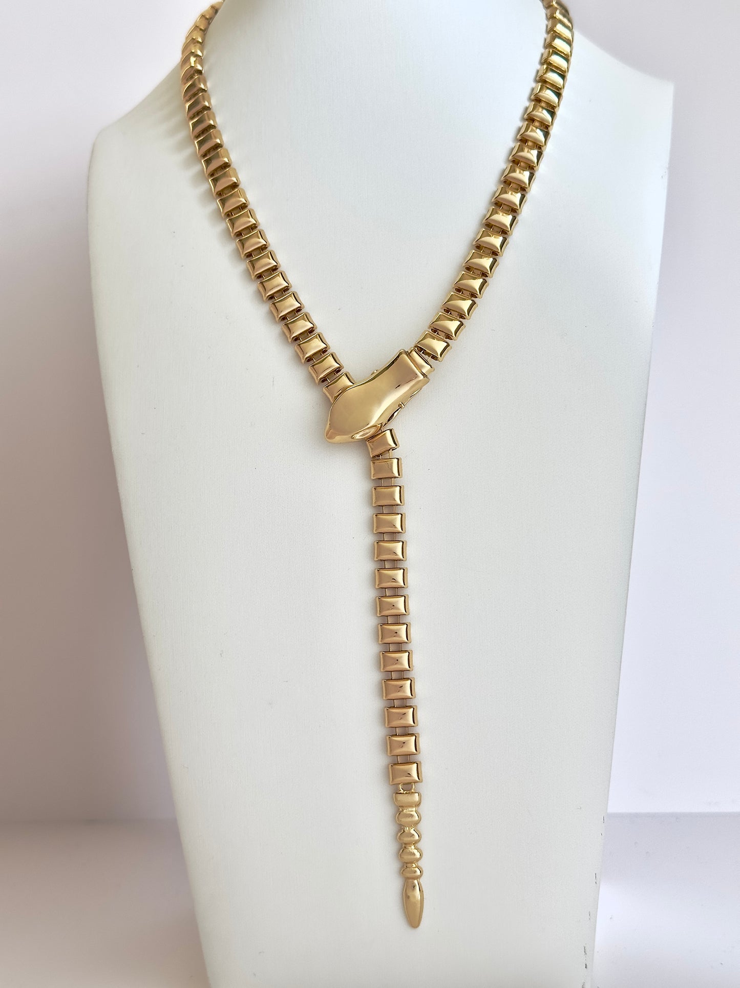 Y Snake Gold Necklace