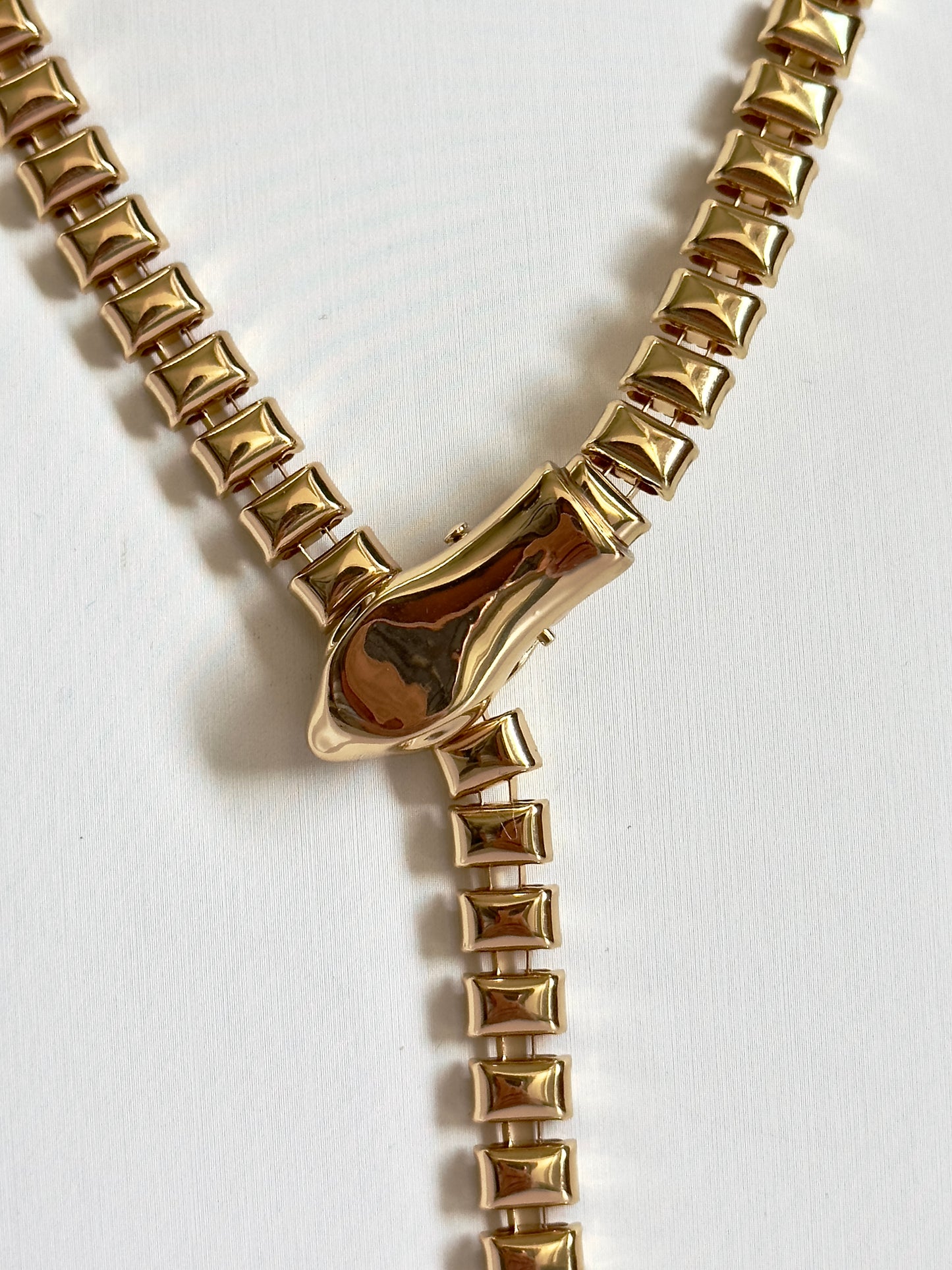 Y Snake Gold Necklace