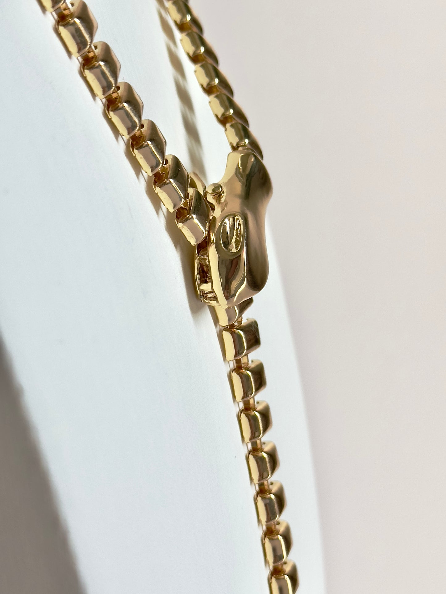 Y Snake Gold Necklace