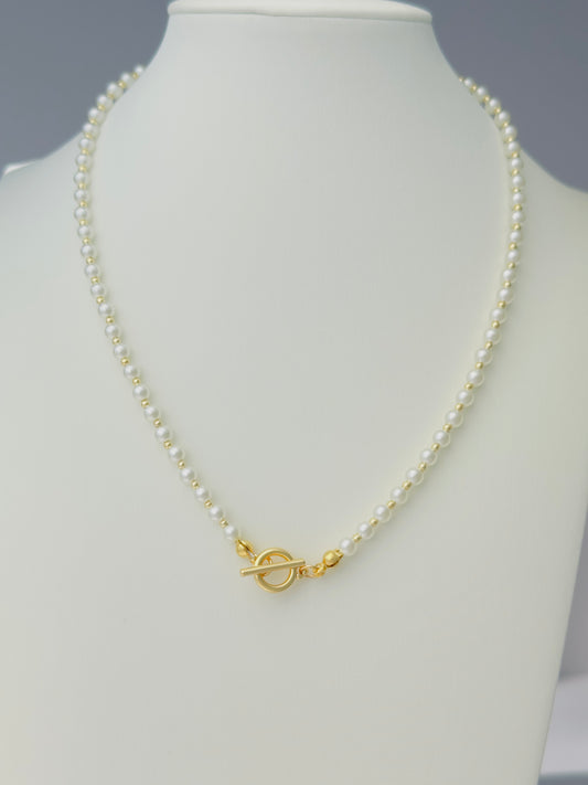 Pearl Front Clasp Necklace