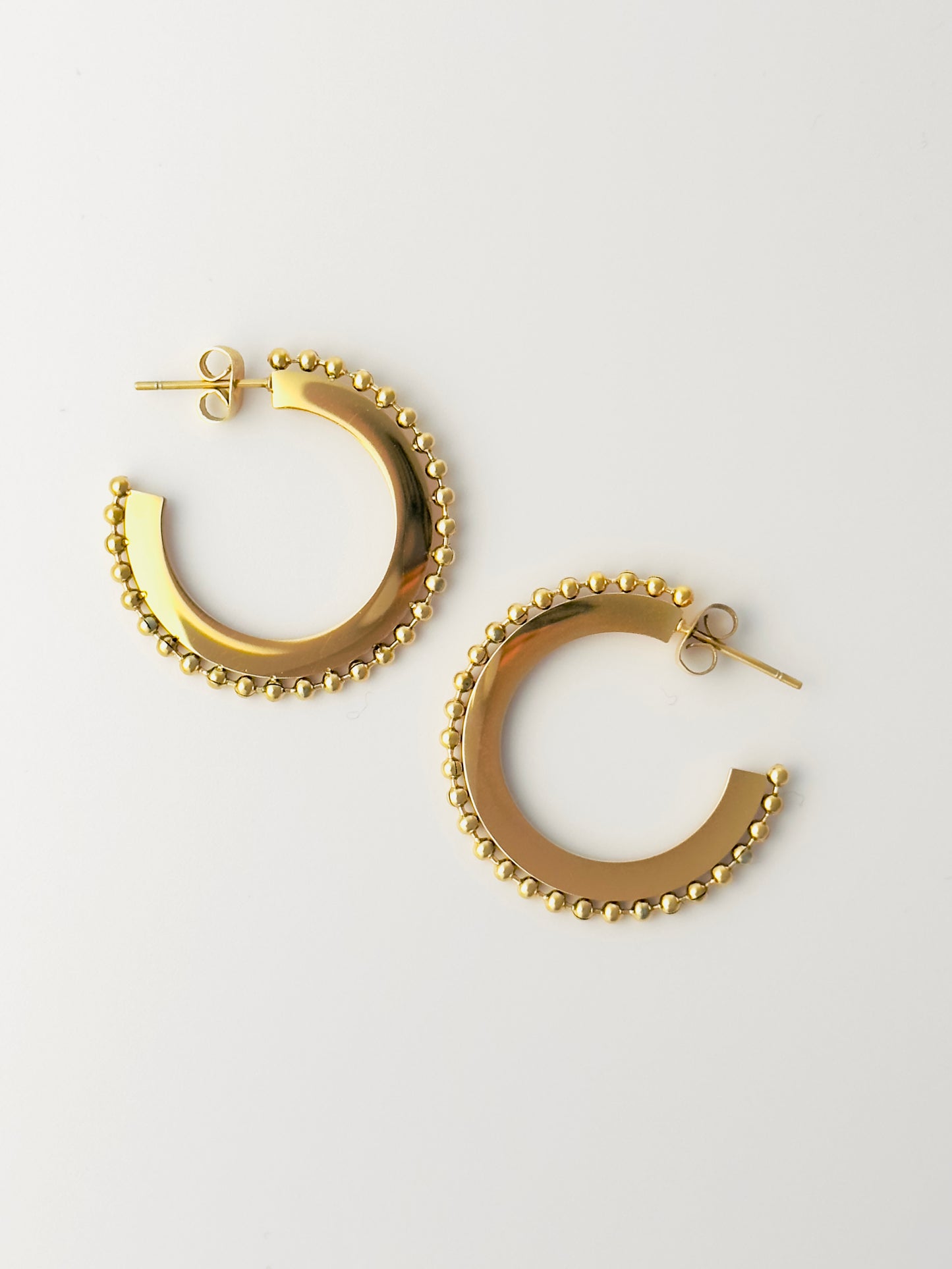 Studed Flat Hoops