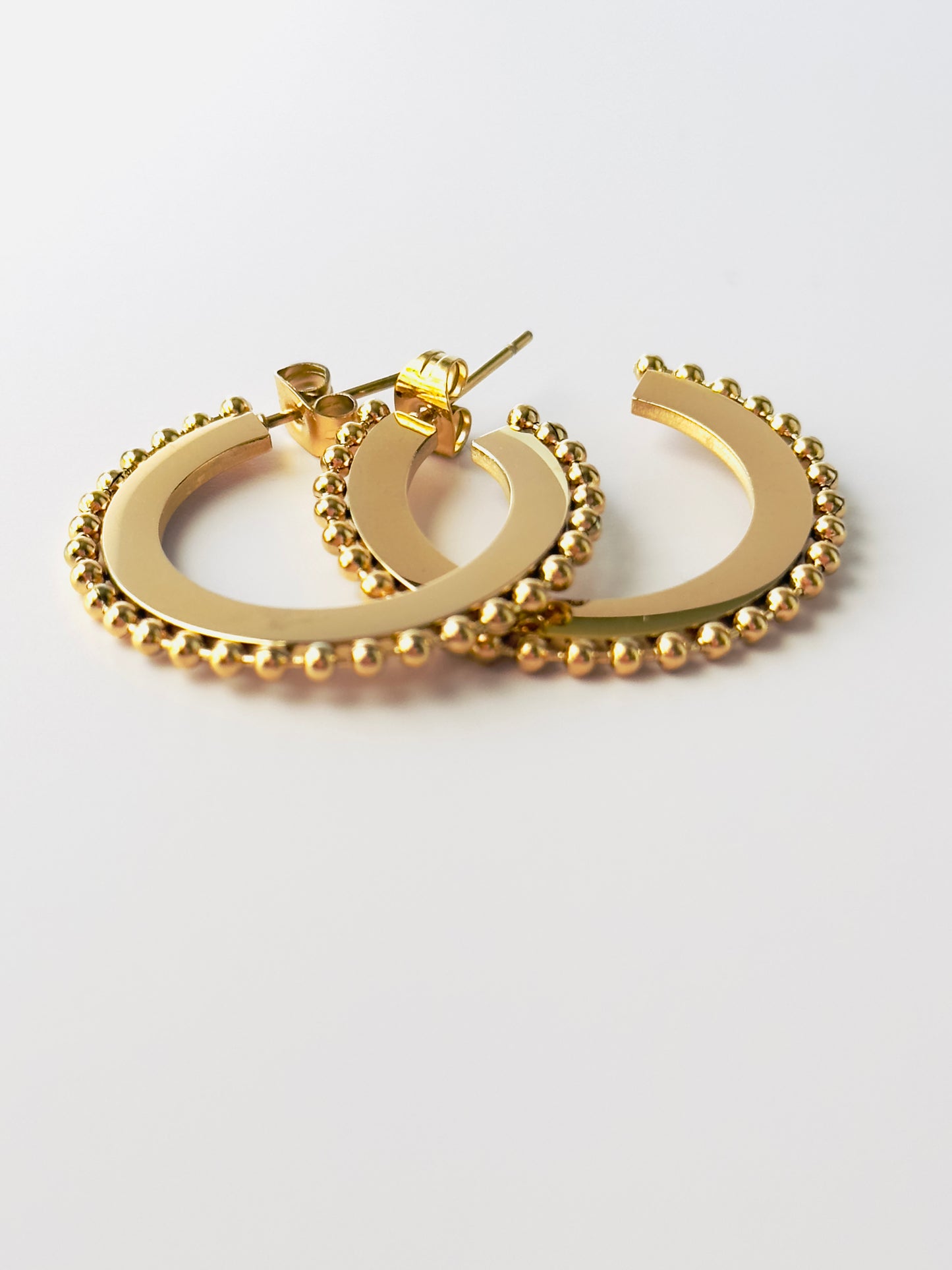 Studed Flat Hoops