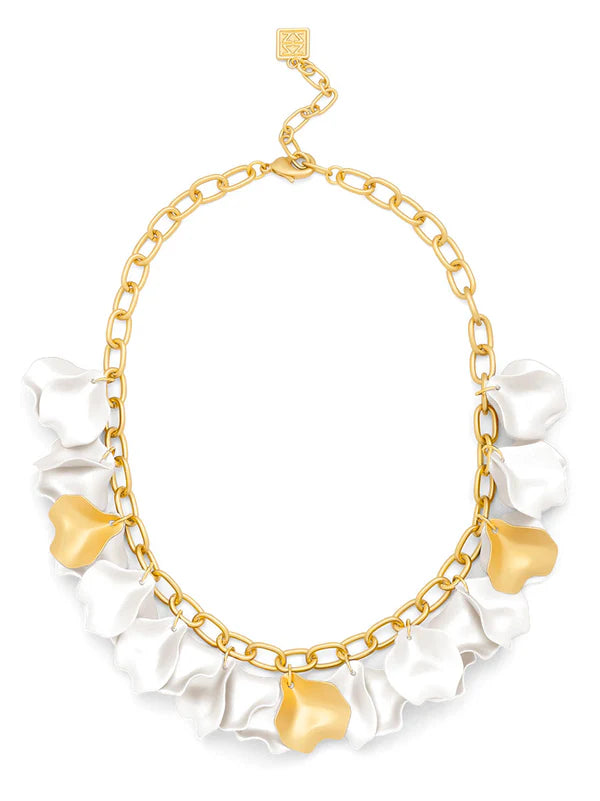 Flower Petal White Necklace