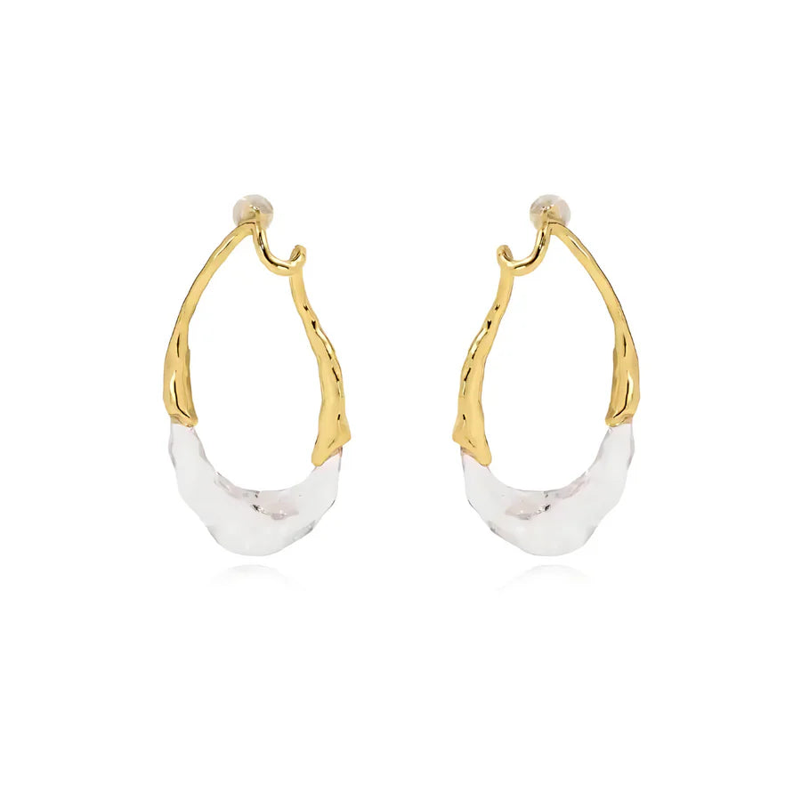 Gold Ice Hoop Earrings