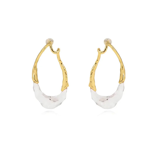 Gold Ice Hoop Earrings